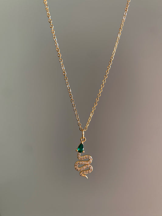 Emerald Snake Necklace