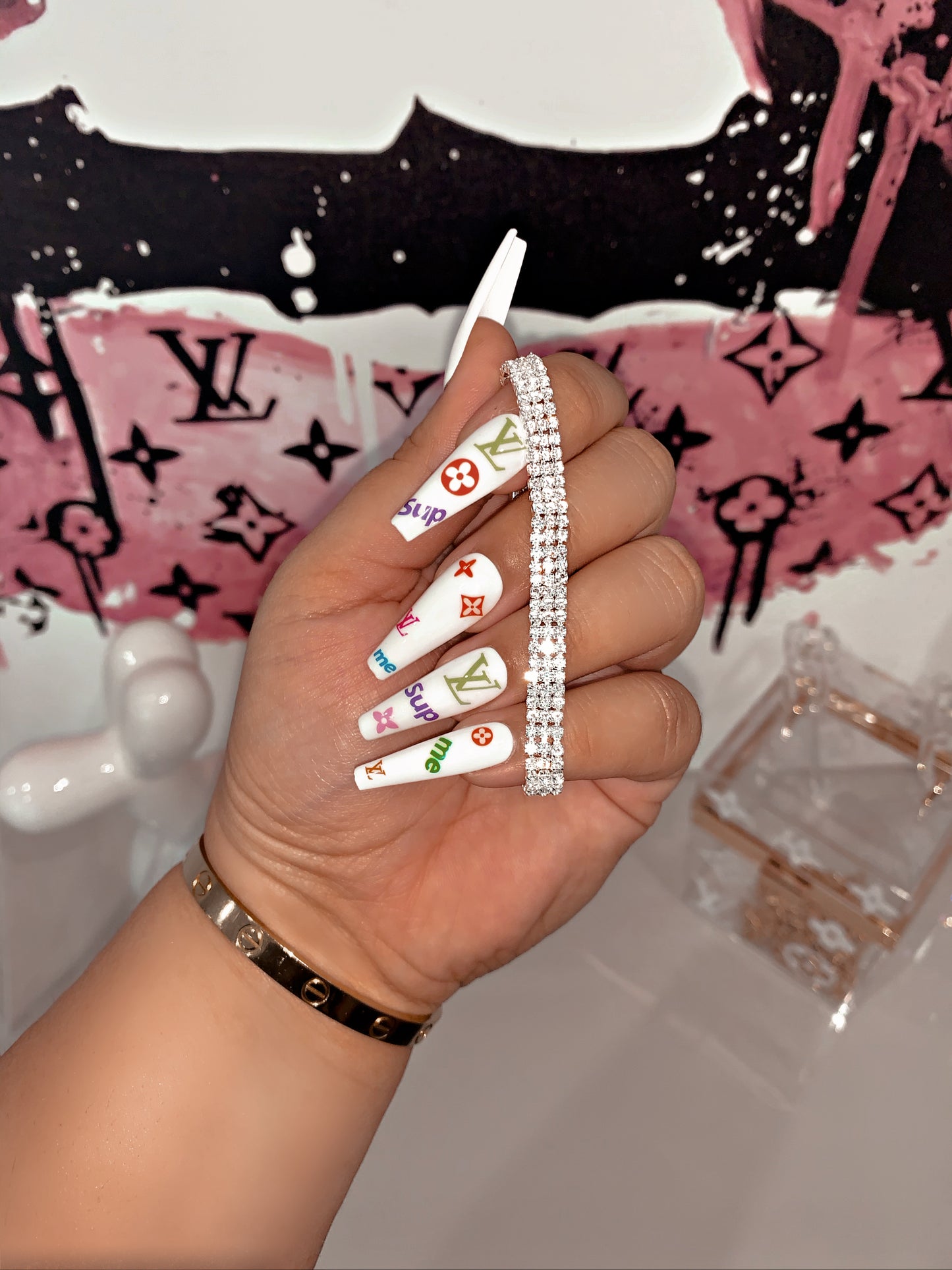 White Gold Layered Tennis Bracelet