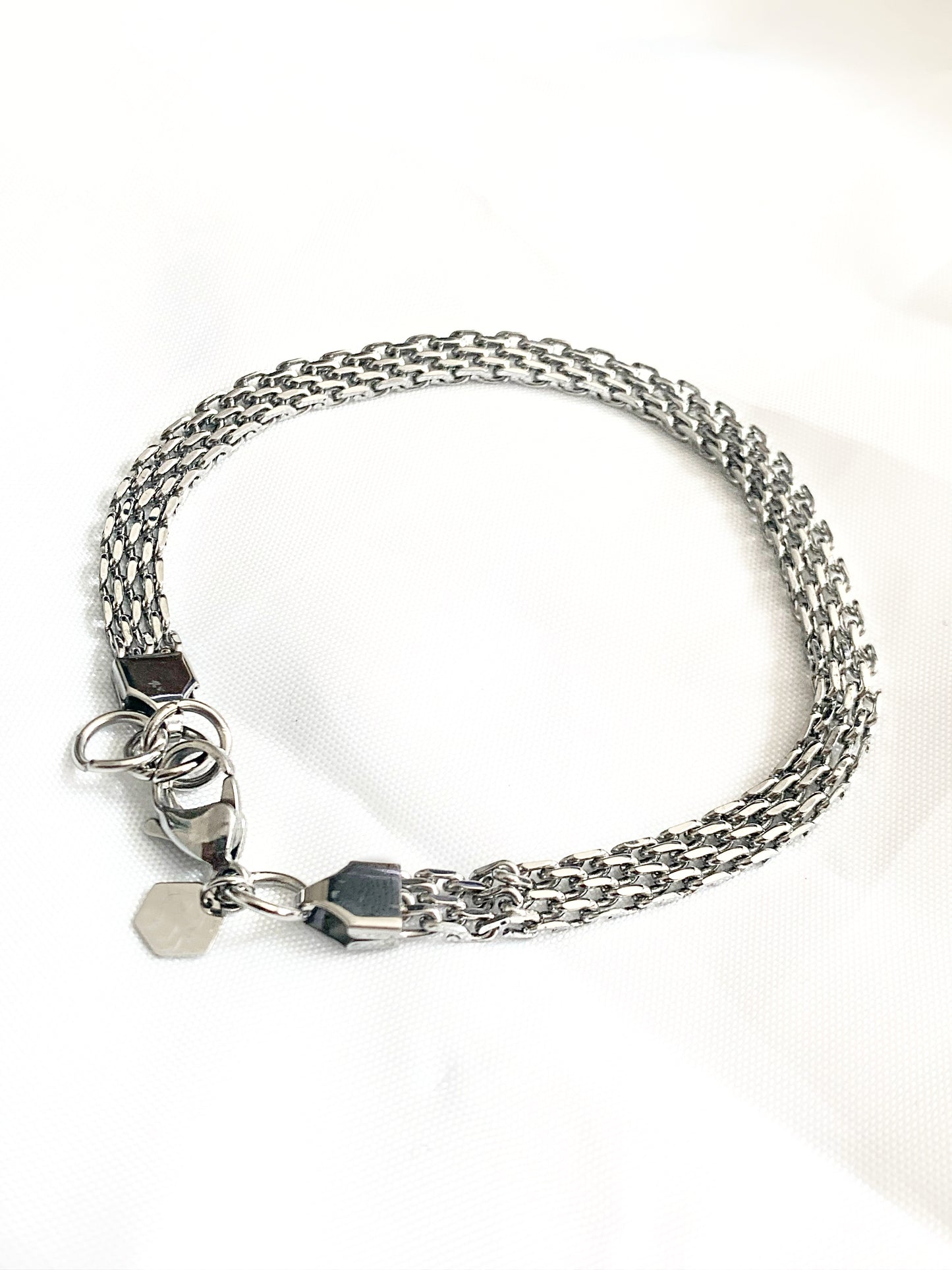 Silver Square Link Bracelet