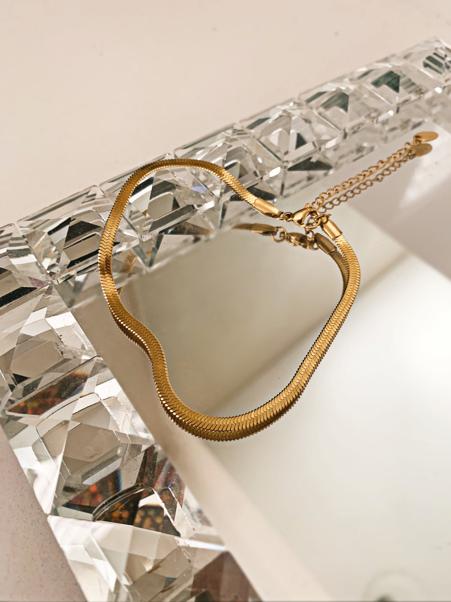 Gold Fishbone Anklet