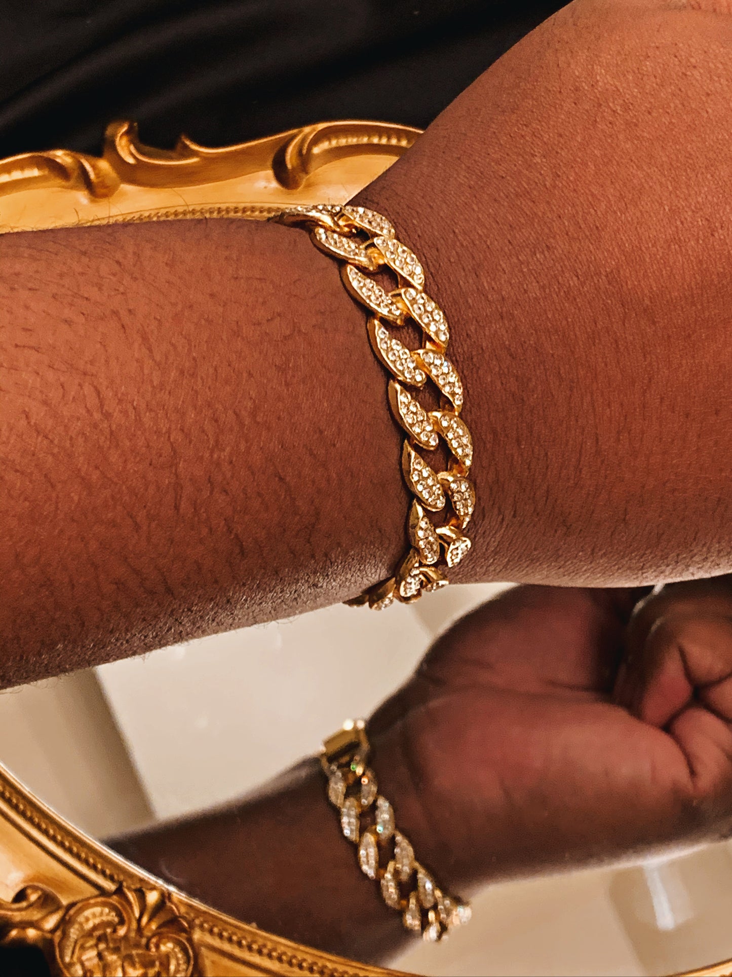 Gold Iced Cuban Link Bracelet