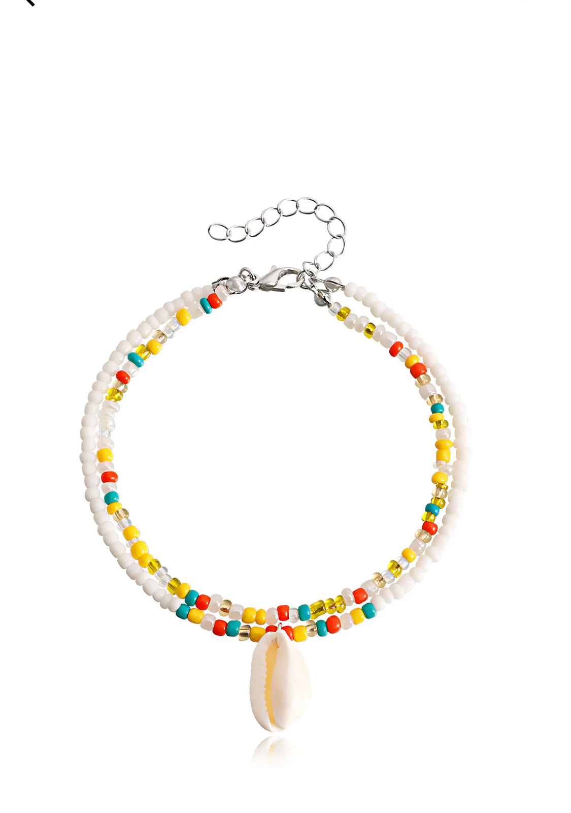 Red Bohemian Shell Anklet