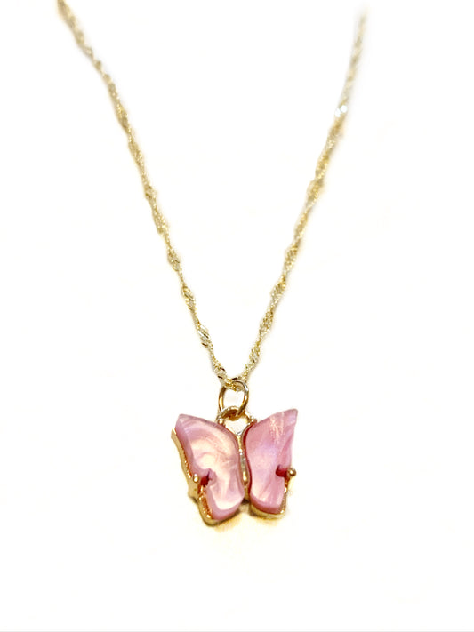 Pink Mariposa Necklace