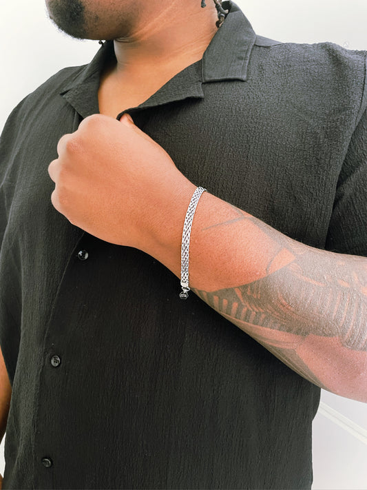 Silver Square Link Bracelet