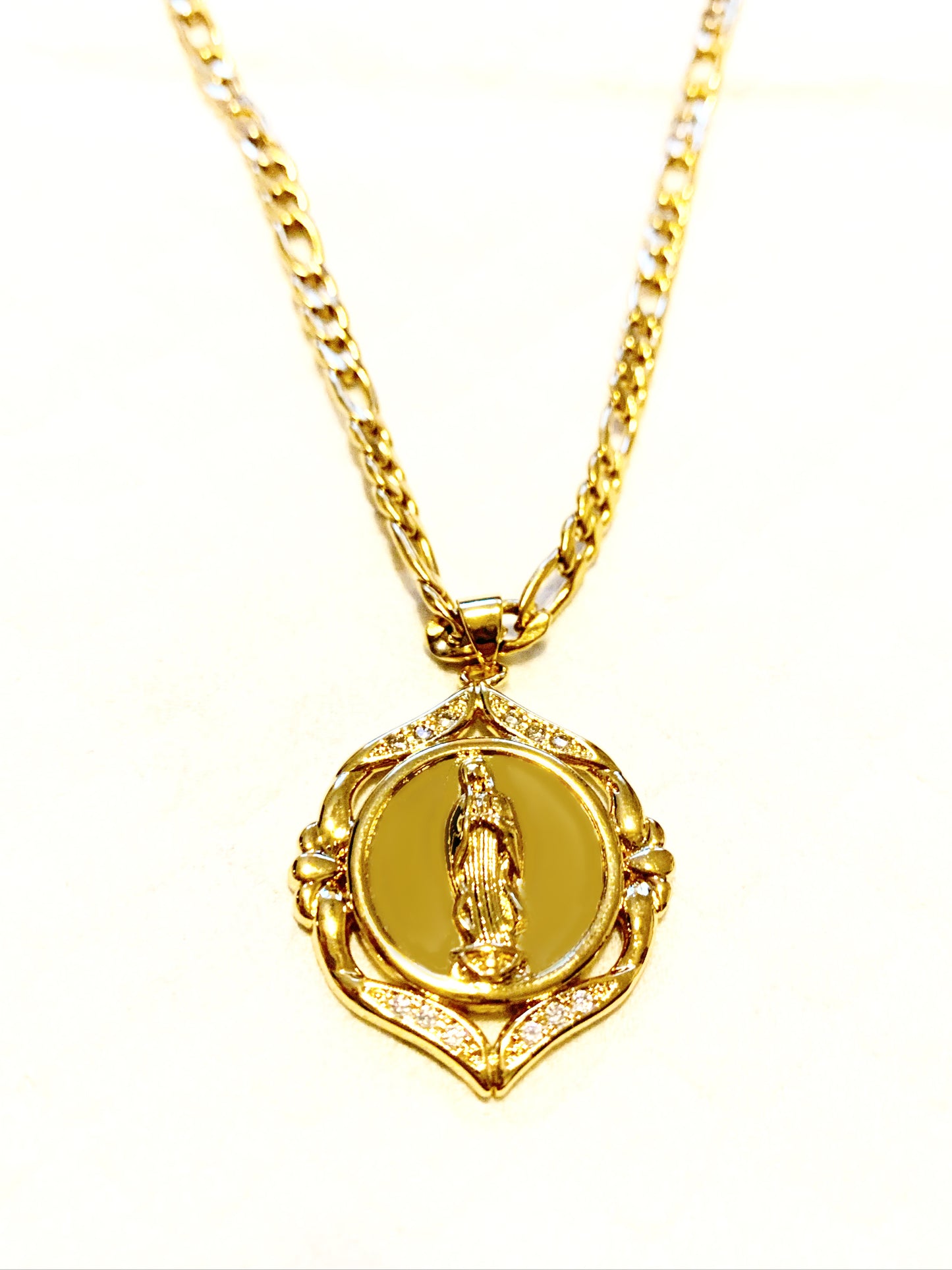 Gold Virgin Mary Medallion